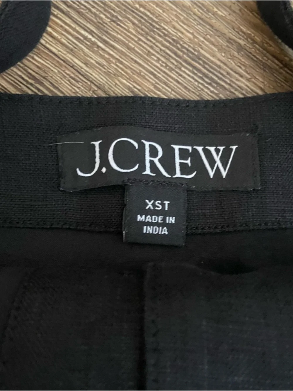 J. Crew Claudia Dress in Linen Black Shift Square Neckline Gold Buttons XST